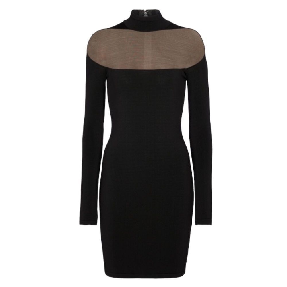 Mugler Mesh Panel Bodycon Dress - Picture 4 of 10